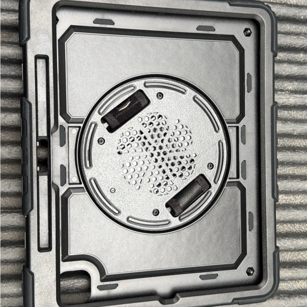 Rugged Gray Tablet Case with Rotating Stand